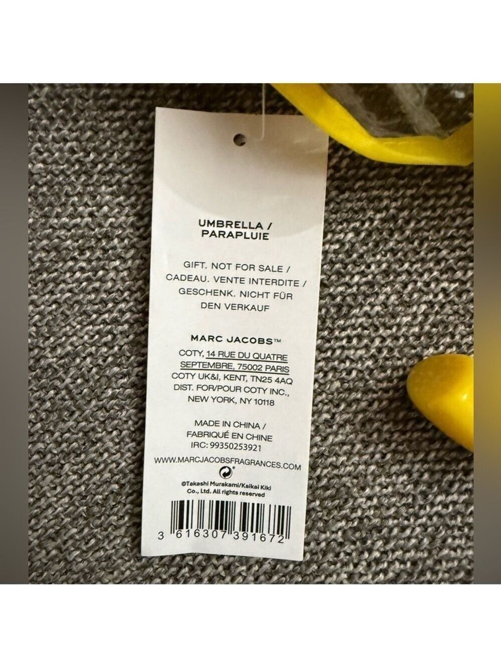 Marc Jacobs Daisy Parfums Takashi Murakami Umbrella Floral Clear Yellow New - Picture 11 of 11